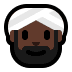 👳🏿‍♂️ man wearing turban: dark skin tone display on Windows